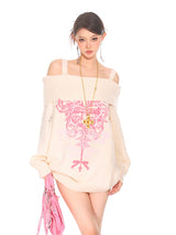 Pink Embrace Off-Shoulder Sweater
