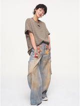 Mixed Patchwork Wide Pants